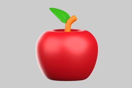 Preview: Bright red cartoon apple