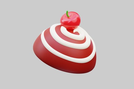 Preview: Cake with spiral icing and cherry