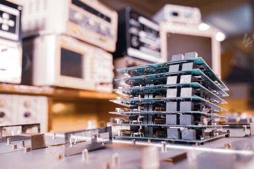 Preview: Microchips are stacked on top of each other
