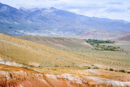 Preview: Unique Mars red colorful landscape. Chagan-Uzun Altai, Russia
