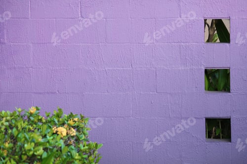 Preview: Purple wall with three square cut outs