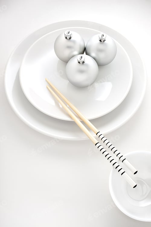 Preview: Festive Silver Christmas Ornaments with Chopsticks