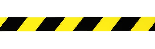 Preview: Diagonal black and yellow striped caution tape or barricade isolated on white background