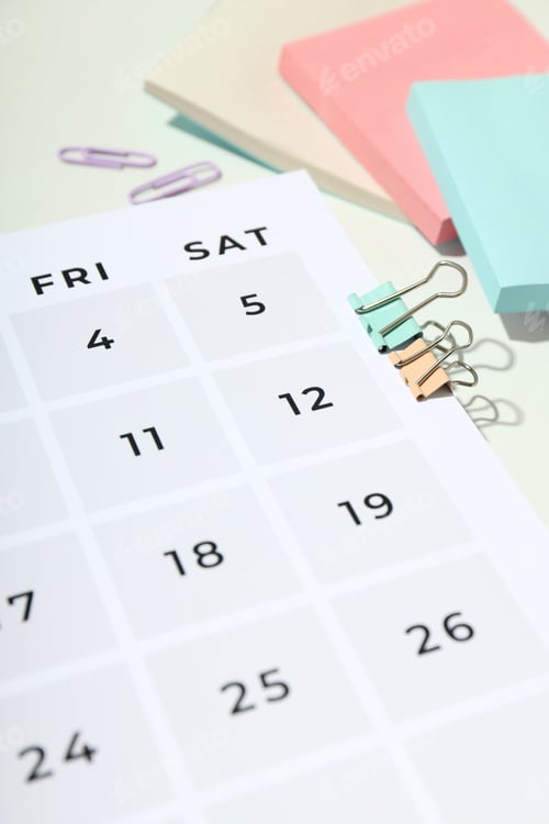 Preview: Concept of event planning and work planning, close up
