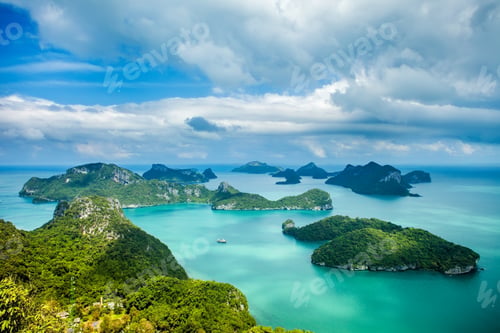 Preview: Tropical group of islands in Ang Thong National Marine Park. Top view