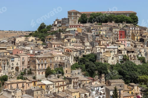 Preview: View of the old town of Ragusa Ibla. Old houses, tenement houses, monuments.