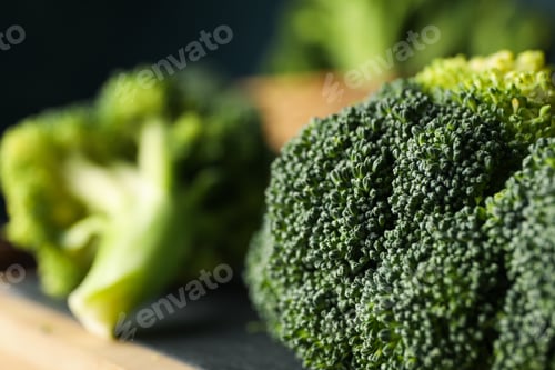 Preview: Raw broccoli, macro. Fresh vegetable. Healthy food