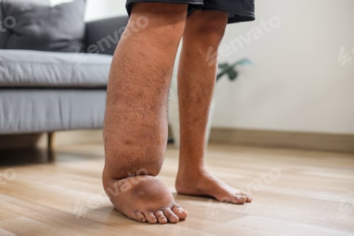 Preview: Portrait Of Legs With Filariasis Or Lymphatic Filariasis. Patient Who Suffers From Edema.