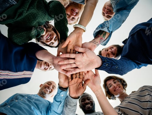 Preview: Happy diverse people having fun together