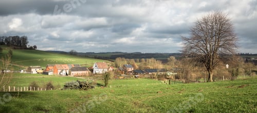 Preview: Typical countryside of dutch Zuid Limburg, with rolling hills in The Netherlands