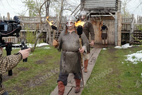 Preview: Filming Historical Reenactment with Actors Holding Torches