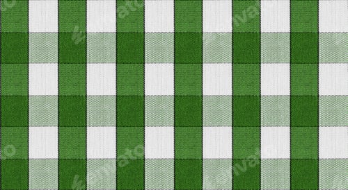 Preview: Checkered Green White Textile Pattern Close up Shot