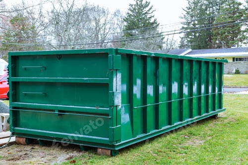Preview: Dumpster full garbage container full of blue garbage