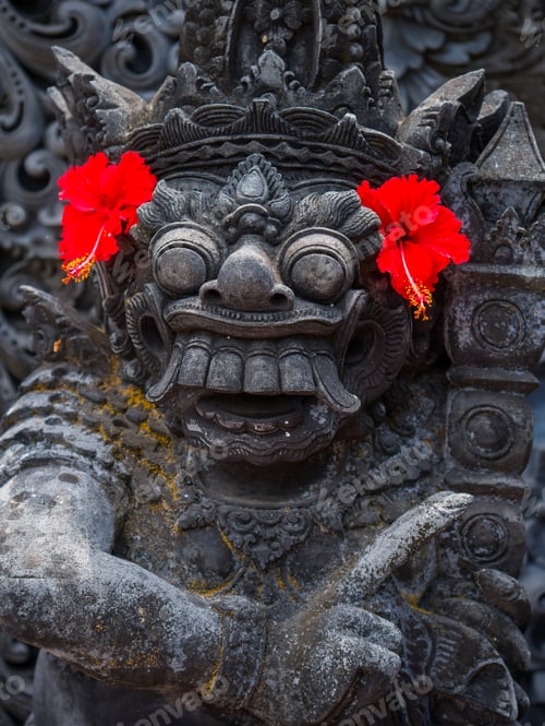 Preview: Ancient Balinese statue at the temple in Bali