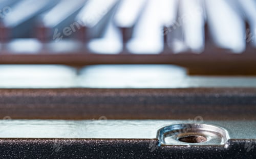 Preview: Fluted metal surface with bolt hole