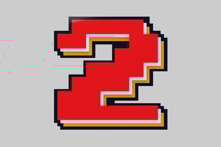 Preview: Pixelated number two red
