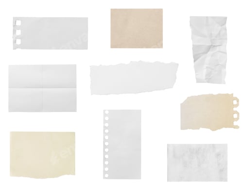 Preview: white paper ripped message torn