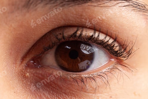 Preview: Closeup macro shot of caucasian female face