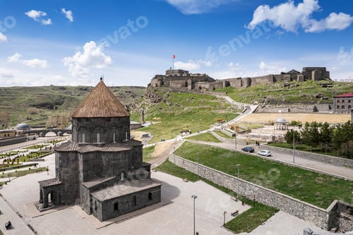 Preview: Eastern Anatolia, Turkey. Cityscape of the Kars town in Kars province
