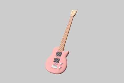 Preview: Pink electric bass guitar asset
