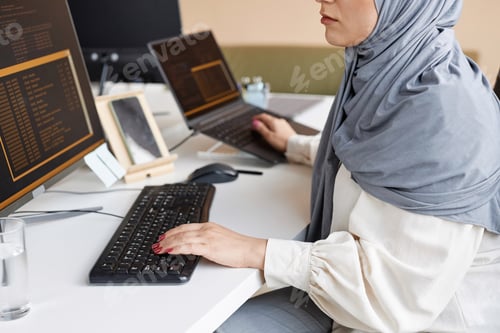 Preview: Muslim Woman Working as Female IT Developer and Coding