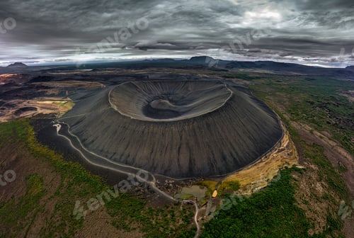 Preview: Large Hverfjall volcano crater is Tephra cone in Myvatn area at Iceland