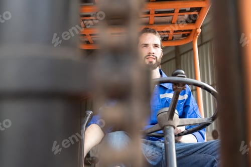 Preview: Warehouse Worker With Forklift