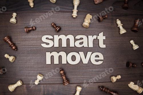 Preview: Smart Move Concept On Wooden Background