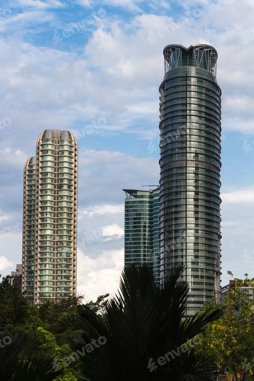 Preview: skyscaper and modern office glass-like buildings