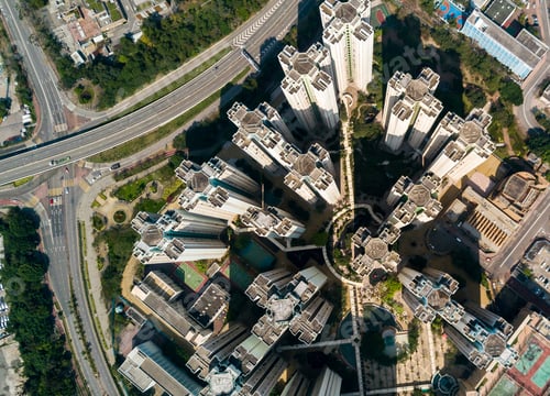 Preview: Top view of cityscape in Hong Kong