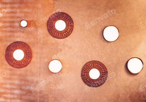 Preview: golden lamps on ceiling