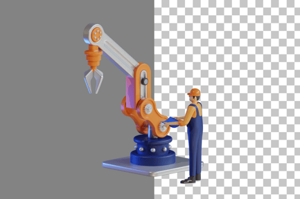Preview: Mechanical Robot 3D Illustration