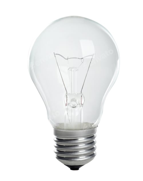 Preview: New incandescent light bulb for lamp on white background