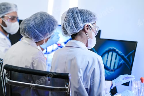 Preview: Team of scientists in hazmat suits and respirators conducting a critical experiment
