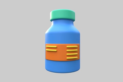 Preview: Cartoon vial with green cap