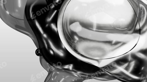 Preview: 3d render motion design wallpaper animation business presentation monochrome grey white metaball