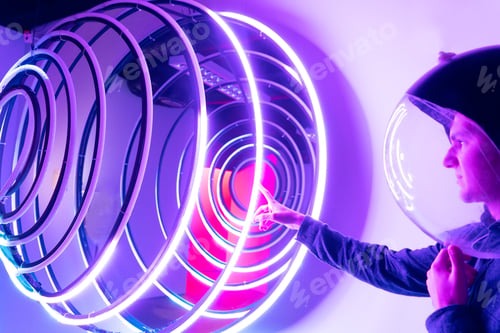 Preview: man inside virtual metaverse