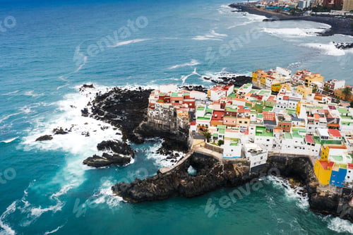 Preview: View of Punta Brava small town near Puerto de la Cruz city on Tenerife island, Canary islands