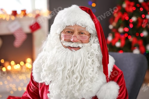 Preview: Authentic Santa Claus in traditional costume indoors