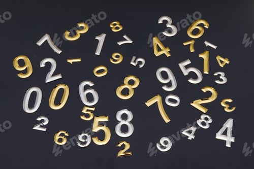Preview: Numbers on a black background