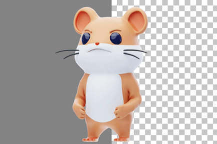 Preview: Angry Hamster Character 3D Illustration