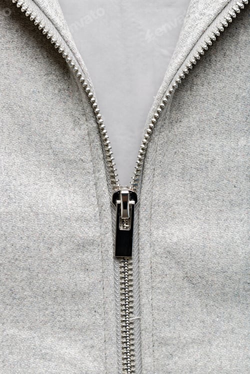 Preview: Zip on woolen fabric