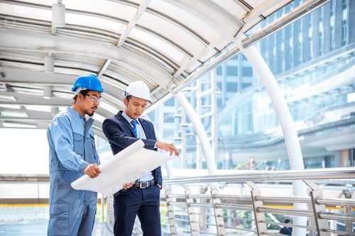 Preview: Construction engineer teamwork Safety Suit Trust Team Holding White Yellow Safety hard hat