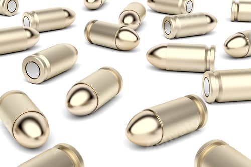 Preview: Many bullets on white background