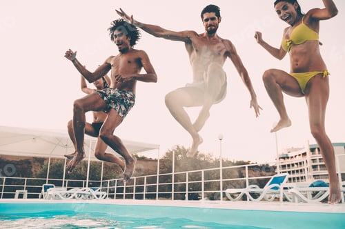 Preview: Jumping to the pool.