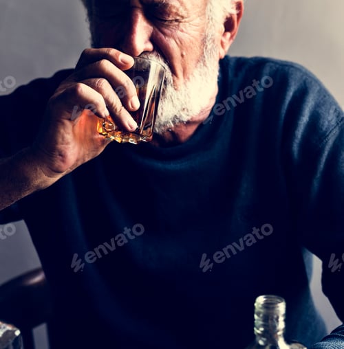 Preview: Elderly man drinking alcohol