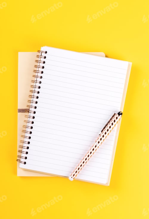 Preview: Notebook, pen Accessories office concept