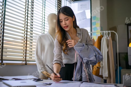 Preview: Designer make apparel at tailor workshop.