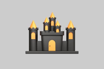 Preview: Festive Castle, Black and Orange, Celebrations