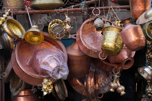 Preview: Traditional Brass and Copper Utensils in Nepalese Market